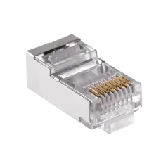 Wtyk telefon. RJ45 8P 8C(drut)przelotowy CAT.6E ekranowany