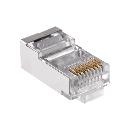 Wtyk telefon. RJ45 8P 8C(drut)przelotowy CAT.6E ekranowany