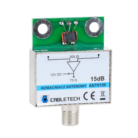 Wzmacniacz antenowy ekranowany 15dB Cabletech