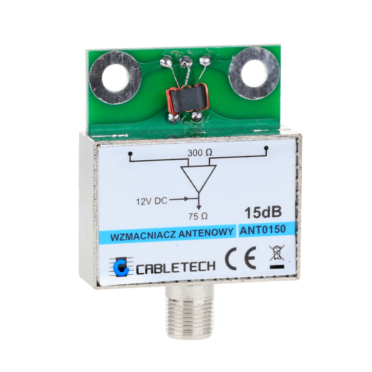 Wzmacniacz antenowy ekranowany 15dB Cabletech Wzmacniacz antenowy ekranowany 15dB Cabletech