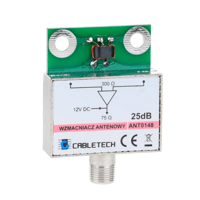 Wzmacniacz antenowy ekranowany 25dB Cabletech Wzmacniacz antenowy ekranowany 25dB Cabletech