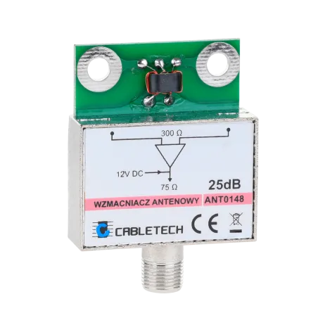 Wzmacniacz antenowy ekranowany 25dB Cabletech
