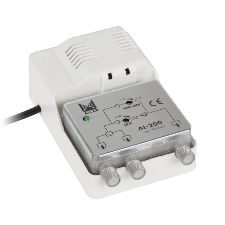 Wzmacniacz antenowy szerokopasmowy AI-200 ALCAD Wzmacniacz antenowy szerokopasmowy AI-200 ALCAD