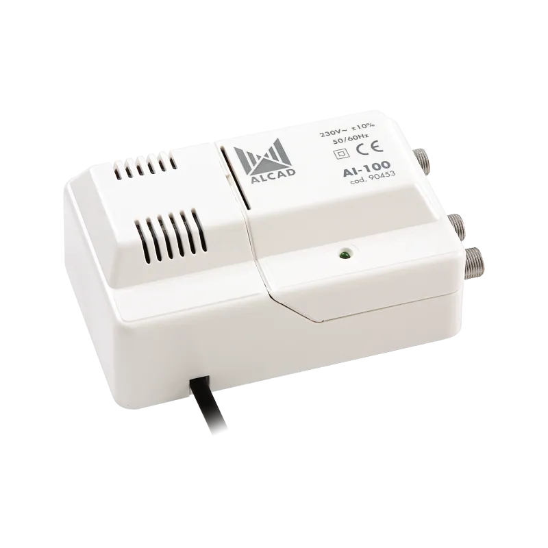 Wzmacniacz antenowy wewnętrzny 1+1 wyjścia AI-100 ALCAD Wzmacniacz antenowy wewnętrzny 1+1 wyjścia AI-100 ALCAD