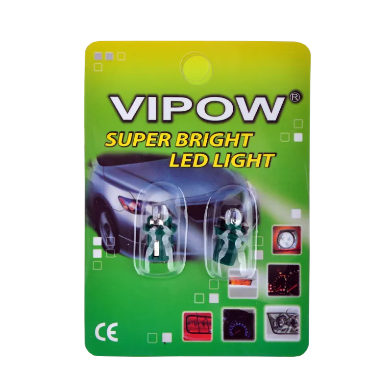 Żarówka samochodowa 12V B8.5d- 1LED zielona/blister-2szt Żarówka samochodowa 12V B8.5d- 1LED zielona/blister-2szt