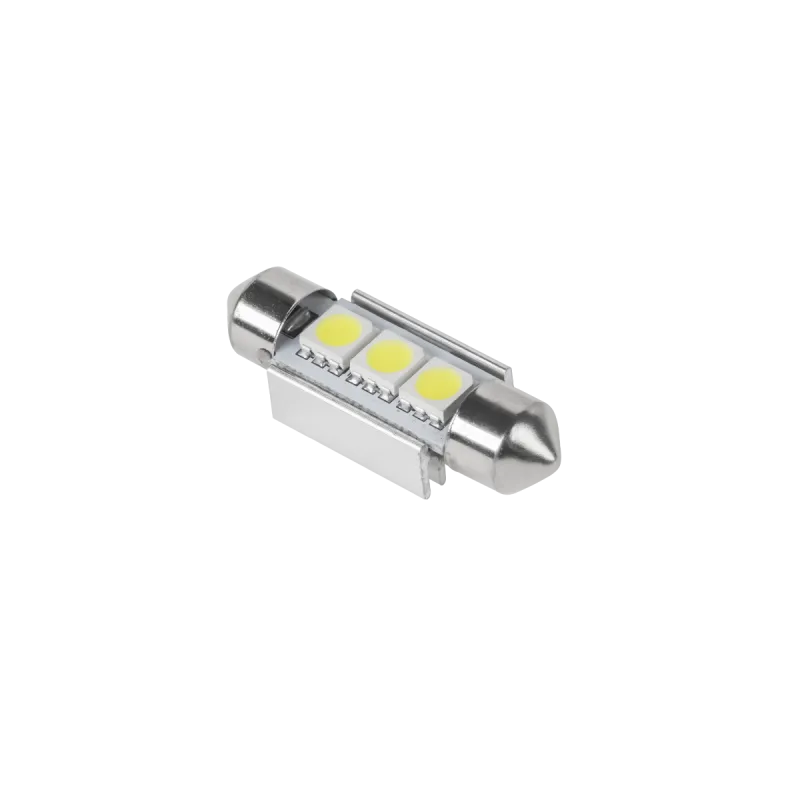Żarówka samochodowa LED (Canbus) SV8,5 11x36mm 3x5050 SMD, biała