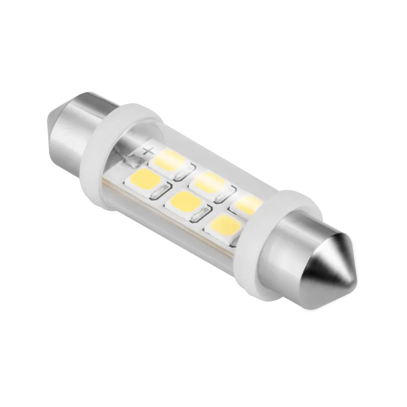 Zarówka samochodowa LED 12V 10*40, 6xSMD Sv8.5, biała