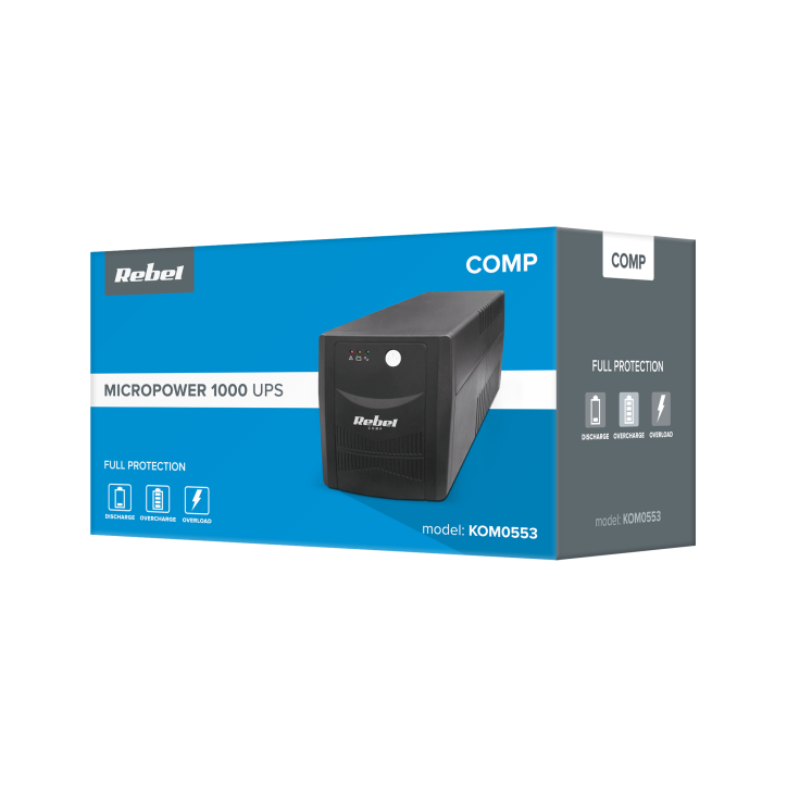 Zasilacz awaryjny UPS REBEL model Micropower 1000 ( offline, 1000VA / 600W , 230 V , 50Hz ) Zasilacz awaryjny UPS REBEL model Micropower 1000 ( offline, 1000VA / 600W , 230 V , 50Hz )