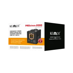 Zasilacz awaryjny KEMOT PROsinus-2000 przetwornica z czystym przebiegiem sinusoidalnym i funkcją ładowania 12V 230V 2000VA/1200