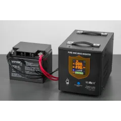 Zasilacz awaryjny KEMOT PROsinus-2000 przetwornica z czystym przebiegiem sinusoidalnym i funkcją ładowania 12V 230V 2000VA/1200