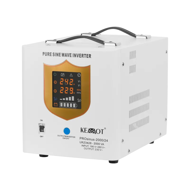 Zasilacz awaryjny KEMOT PROsinus-2000/24 przetwornica z czystym przebiegiem sinusoidalnym i funkcją ładowania 24V 230V 2000VA/ Zasilacz awaryjny KEMOT PROsinus-2000/24 przetwornica z czystym przebiegiem sinusoidalnym i funkcją ładowania 24V 230V 2000VA/