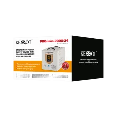 Zasilacz awaryjny KEMOT PROsinus-2000/24 przetwornica z czystym przebiegiem sinusoidalnym i funkcją ładowania 24V 230V 2000VA/