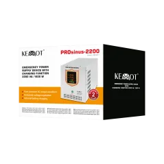 Zasilacz awaryjny KEMOT PROsinus-2200 przetwornica z czystym przebiegiem sinusoidalnym i funkcją ładowania 12V 230V 2200VA/160