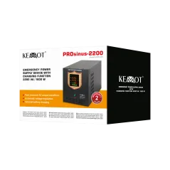 Zasilacz awaryjny KEMOT PROsinus-2200 przetwornica z czystym przebiegiem sinusoidalnym i funkcją ładowania 12V 230V 2200VA/160