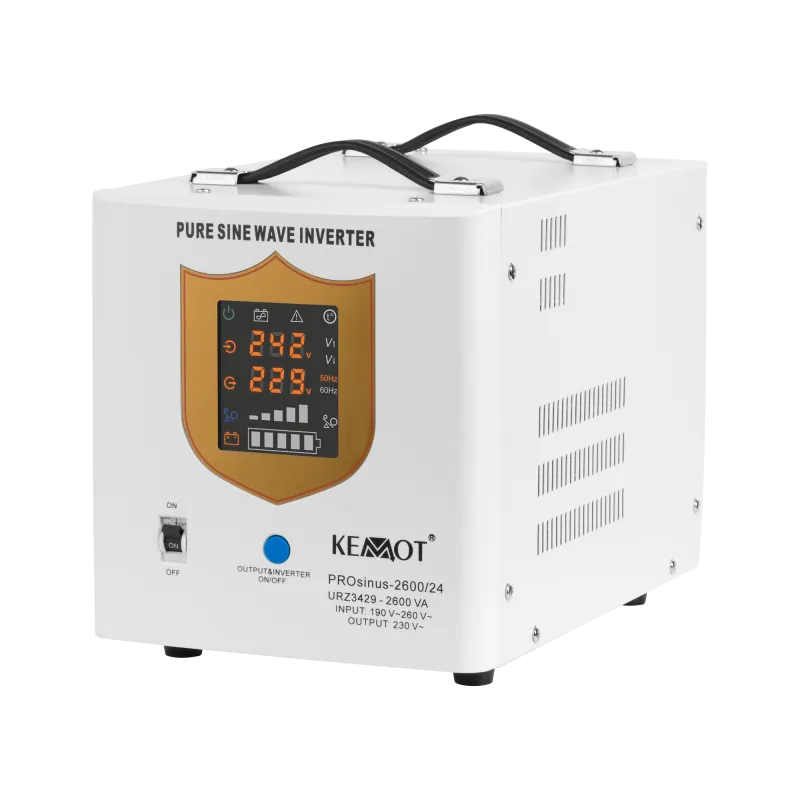 Zasilacz awaryjny KEMOT PROsinus-2600/24 przetwornica z czystym przebiegiem sinusoidalnym i funkcją ładowania 24V 230V 2600VA/ Zasilacz awaryjny KEMOT PROsinus-2600/24 przetwornica z czystym przebiegiem sinusoidalnym i funkcją ładowania 24V 230V 2600VA/