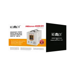 Zasilacz awaryjny KEMOT PROsinus-2600/24 przetwornica z czystym przebiegiem sinusoidalnym i funkcją ładowania 24V 230V 2600VA/