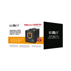 Zasilacz awaryjny KEMOT PROsinus-2600/24 przetwornica z czystym przebiegiem sinusoidalnym i funkcją ładowania 24V 230V 2600VA/