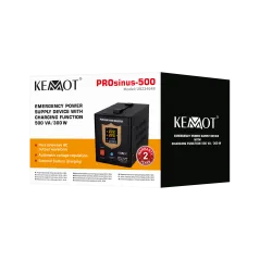 Zasilacz awaryjny KEMOT PROsinus-500 przetwornica z czystym przebiegiem sinusoidalnym i funkcją ładowania 12V 230V 500VA/300W - 