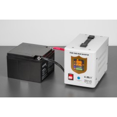 Zasilacz awaryjny KEMOT PROsinus-800 przetwornica z czystym przebiegiem sinusoidalnym i funkcją ładowania 12V 230V 800VA/500W
