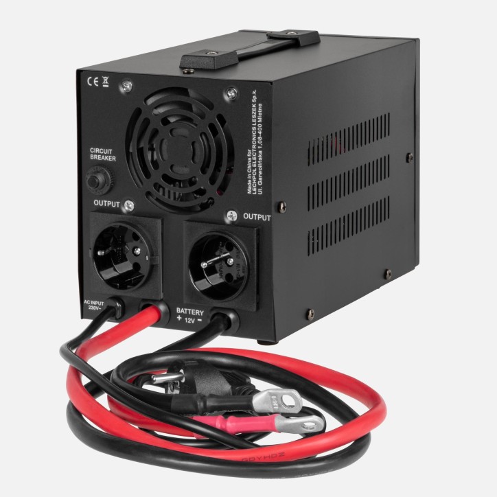 Zasilacz awaryjny KEMOT PROsinus-800-LFP4 przetwornica z czystym przebiegiem sinusoidalnym i funkcją ładowania 12V 230V 800VA/50 Zasilacz awaryjny KEMOT PROsinus-800-LFP4 przetwornica z czystym przebiegiem sinusoidalnym i funkcją ładowania 12V 230V 800VA/50