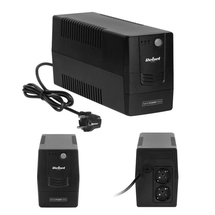 Zasilacz awaryjny komputerowy UPS REBEL model Nanopower 1000 ( offline, 1000VA / 600W , 230 V , 50Hz ) Zasilacz awaryjny komputerowy UPS REBEL model Nanopower 1000 ( offline, 1000VA / 600W , 230 V , 50Hz )