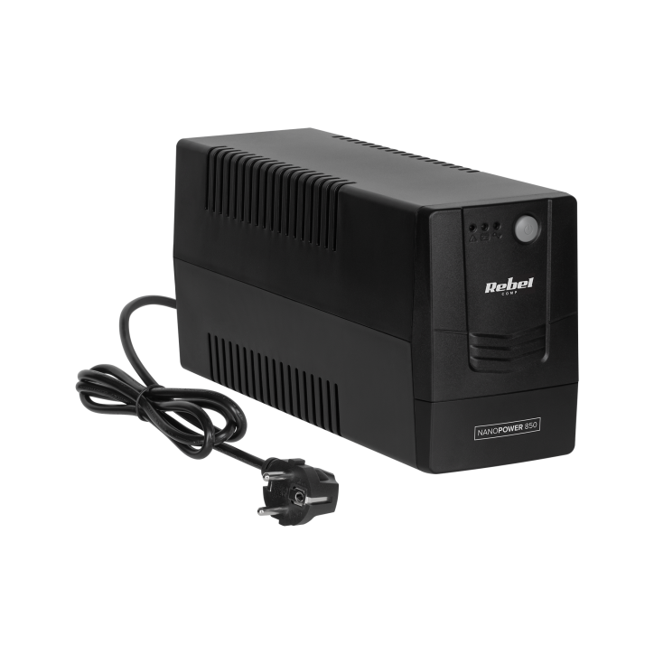 Zasilacz awaryjny komputerowy UPS REBEL model Nanopower 850 ( offline, 850VA / 480W , 230 V , 50Hz ) Zasilacz awaryjny komputerowy UPS REBEL model Nanopower 850 ( offline, 850VA / 480W , 230 V , 50Hz )