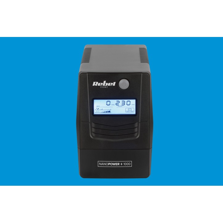 Zasilacz awaryjny komputerowy UPS REBEL model Nanopower Plus 1000 ( offline, 1000VA / 600W , 230 V , 50Hz , LCD , USB , RJ45 ) Zasilacz awaryjny komputerowy UPS REBEL model Nanopower Plus 1000 ( offline, 1000VA / 600W , 230 V , 50Hz , LCD , USB , RJ45 )