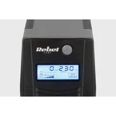 Zasilacz awaryjny komputerowy UPS REBEL model Nanopower Plus 1000 ( offline, 1000VA / 600W , 230 V , 50Hz , LCD , USB , RJ45 )