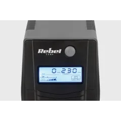 Zasilacz awaryjny komputerowy UPS REBEL model Nanopower Plus 650 ( offline, 650VA / 360W , 230 V , 50Hz , LCD , USB , RJ45 )
