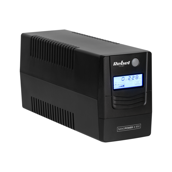 Zasilacz awaryjny komputerowy UPS REBEL model Nanopower Plus 850 ( offline, 850VA / 480W , 230 V , 50Hz , LCD , USB , RJ45 ) Zasilacz awaryjny komputerowy UPS REBEL model Nanopower Plus 850 ( offline, 850VA / 480W , 230 V , 50Hz , LCD , USB , RJ45 )