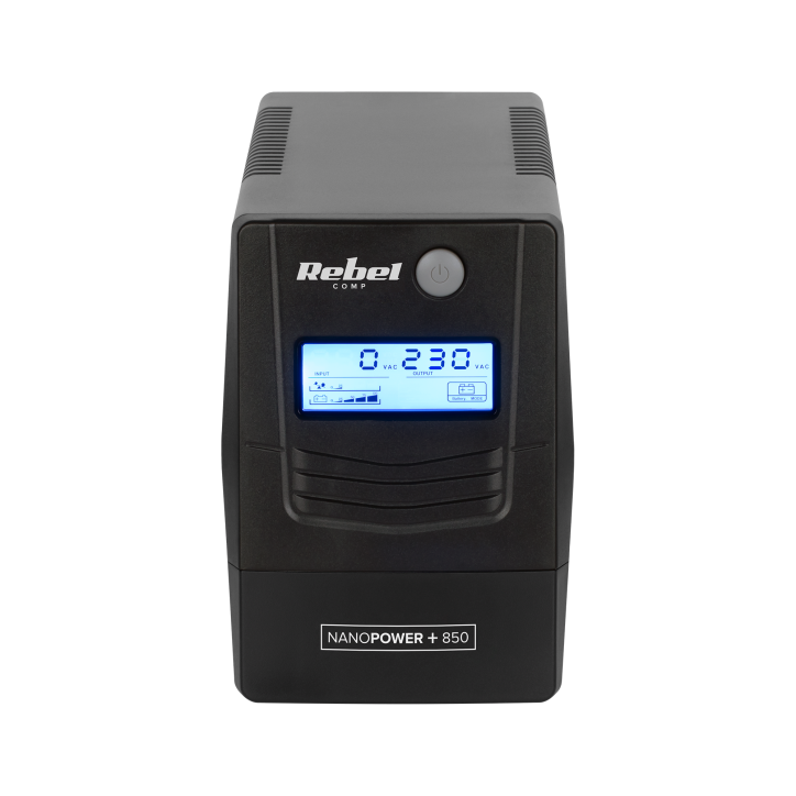 Zasilacz awaryjny komputerowy UPS REBEL model Nanopower Plus 850 ( offline, 850VA / 480W , 230 V , 50Hz , LCD , USB , RJ45 ) Zasilacz awaryjny komputerowy UPS REBEL model Nanopower Plus 850 ( offline, 850VA / 480W , 230 V , 50Hz , LCD , USB , RJ45 )