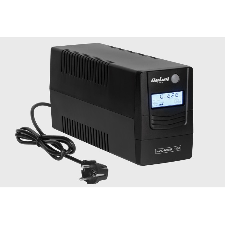 Zasilacz awaryjny komputerowy UPS REBEL model Nanopower Plus 850 ( offline, 850VA / 480W , 230 V , 50Hz , LCD , USB , RJ45 ) Zasilacz awaryjny komputerowy UPS REBEL model Nanopower Plus 850 ( offline, 850VA / 480W , 230 V , 50Hz , LCD , USB , RJ45 )