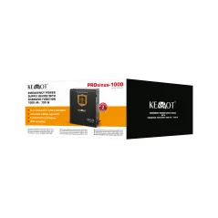 Zasilacz awaryjny naścienny KEMOT PROsinus-1000 przetwornica z czystym przebiegiem sinusoidalnym i funkcją ładowania 12V 230V 