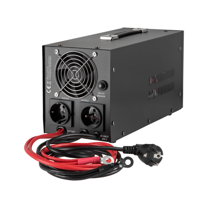 Zasilacz Awaryjny Rebel POWER-1000 - przetwornica z czystym przebiegiem sinusoidalnym i funkcją ładowania 12V 230V 1000VA/700W Zasilacz Awaryjny Rebel POWER-1000 - przetwornica z czystym przebiegiem sinusoidalnym i funkcją ładowania 12V 230V 1000VA/700W