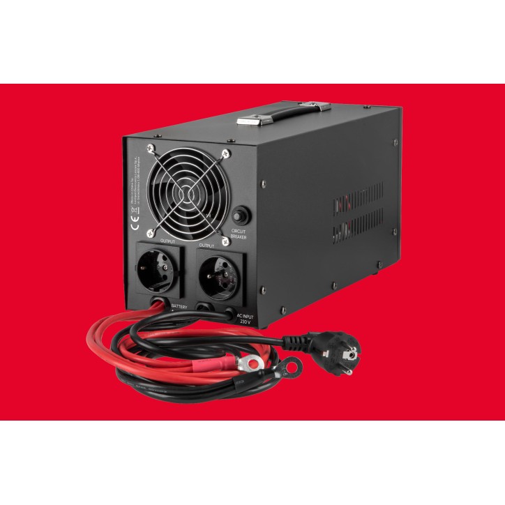 Zasilacz Awaryjny Rebel POWER-1000 - przetwornica z czystym przebiegiem sinusoidalnym i funkcją ładowania 12V 230V 1000VA/700W Zasilacz Awaryjny Rebel POWER-1000 - przetwornica z czystym przebiegiem sinusoidalnym i funkcją ładowania 12V 230V 1000VA/700W