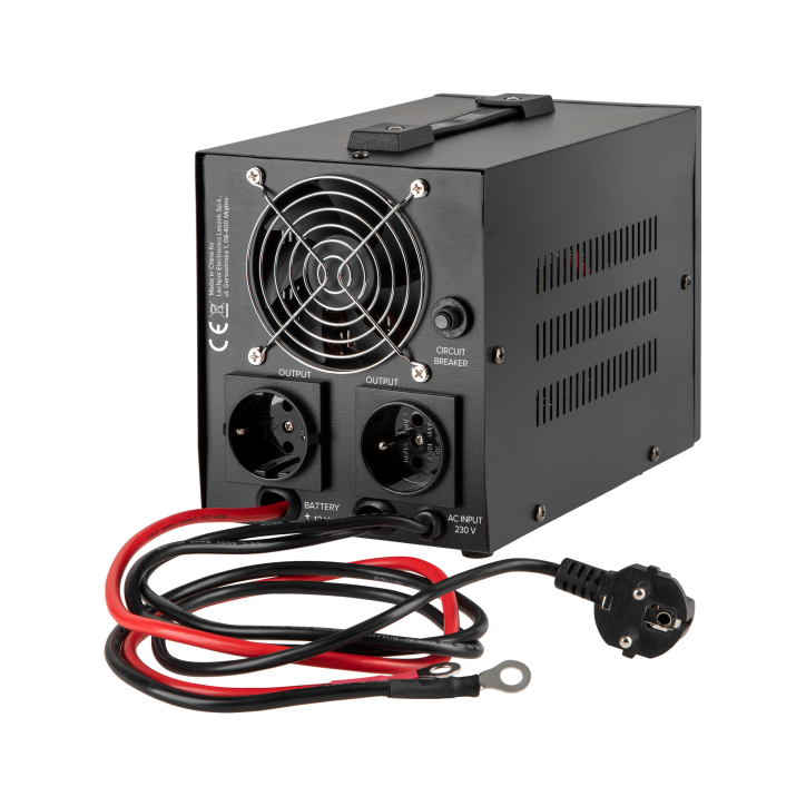 Zasilacz Awaryjny Rebel POWER-500 - przetwornica z czystym przebiegiem sinusoidalnym i funkcją ładowania 12V 230V 500VA/300W Zasilacz Awaryjny Rebel POWER-500 - przetwornica z czystym przebiegiem sinusoidalnym i funkcją ładowania 12V 230V 500VA/300W