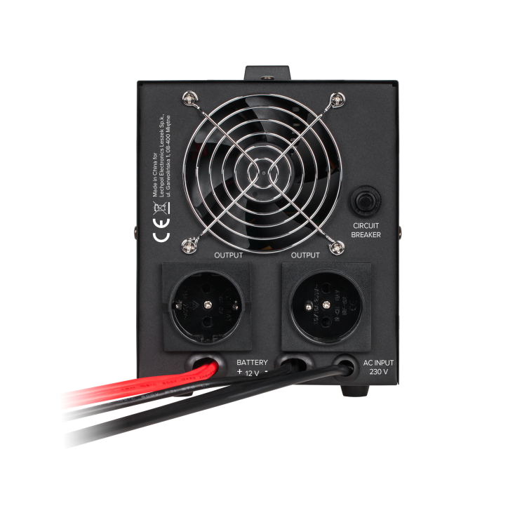 Zasilacz Awaryjny Rebel POWER-500 - przetwornica z czystym przebiegiem sinusoidalnym i funkcją ładowania 12V 230V 500VA/300W Zasilacz Awaryjny Rebel POWER-500 - przetwornica z czystym przebiegiem sinusoidalnym i funkcją ładowania 12V 230V 500VA/300W