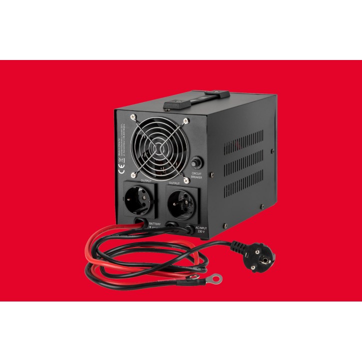 Zasilacz Awaryjny Rebel POWER-500 - przetwornica z czystym przebiegiem sinusoidalnym i funkcją ładowania 12V 230V 500VA/300W Zasilacz Awaryjny Rebel POWER-500 - przetwornica z czystym przebiegiem sinusoidalnym i funkcją ładowania 12V 230V 500VA/300W