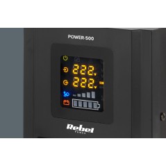 Zasilacz Awaryjny Rebel POWER-500 - przetwornica z czystym przebiegiem sinusoidalnym i funkcją ładowania 12V 230V 500VA/300W