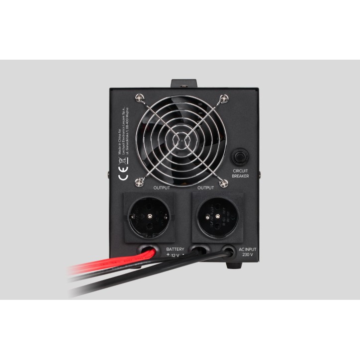 Zasilacz Awaryjny Rebel POWER-800 - przetwornica z czystym przebiegiem sinusoidalnym i funkcją ładowania 12V 230V 800VA/500W Zasilacz Awaryjny Rebel POWER-800 - przetwornica z czystym przebiegiem sinusoidalnym i funkcją ładowania 12V 230V 800VA/500W