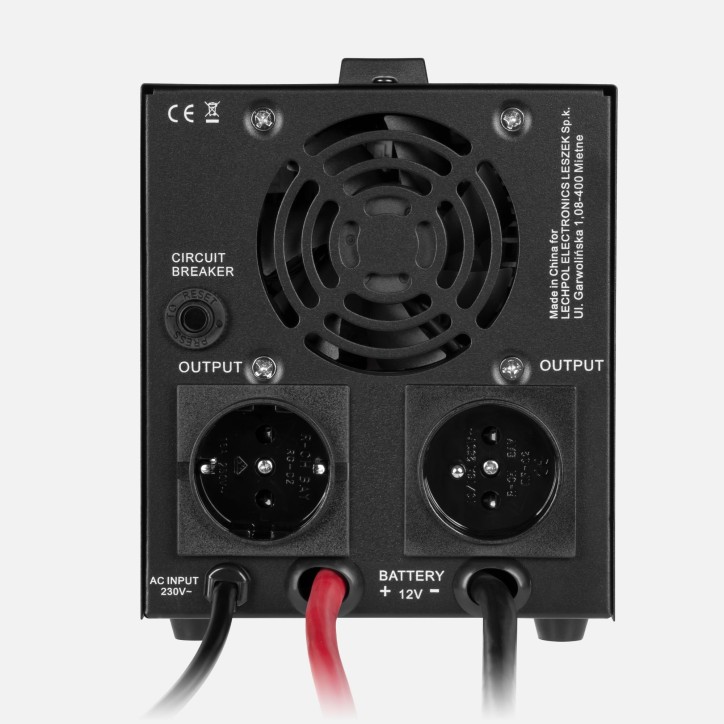 Zasilacz Awaryjny Rebel POWER-800-LFP4 - przetwornica z czystym przebiegiem sinusoidalnym i funkcją ładowania 12V 230V 800VA/500 Zasilacz Awaryjny Rebel POWER-800-LFP4 - przetwornica z czystym przebiegiem sinusoidalnym i funkcją ładowania 12V 230V 800VA/500