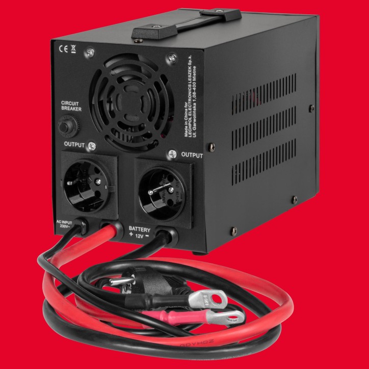 Zasilacz Awaryjny Rebel POWER-800-LFP4 - przetwornica z czystym przebiegiem sinusoidalnym i funkcją ładowania 12V 230V 800VA/500 Zasilacz Awaryjny Rebel POWER-800-LFP4 - przetwornica z czystym przebiegiem sinusoidalnym i funkcją ładowania 12V 230V 800VA/500