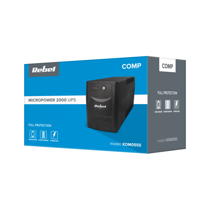 Zasilacz awaryjny UPS REBEL model Micropower 2000 (offline, 2000 VA / 1200 W, 230 V, 50 Hz) Zasilacz awaryjny UPS REBEL model Micropower 2000 (offline, 2000 VA / 1200 W, 230 V, 50 Hz)