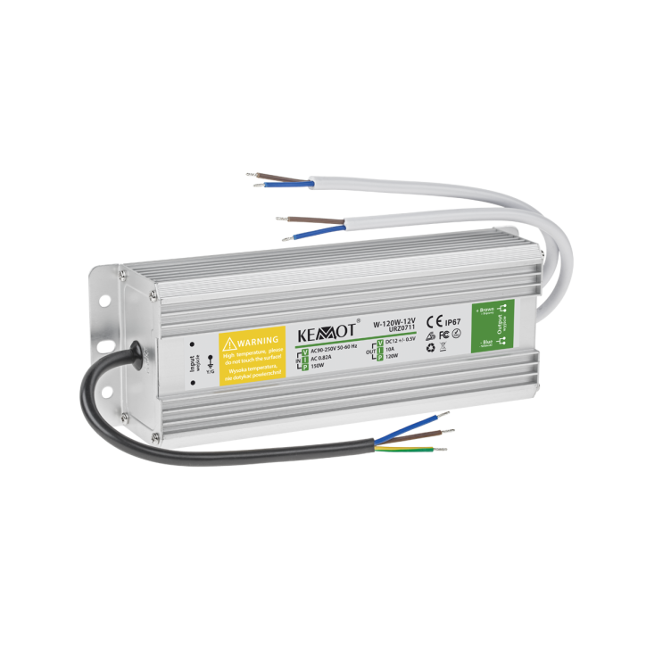 Zasilacz do sznura diodowego W-120W-12V 10A IP67 Zasilacz do sznura diodowego W-120W-12V 10A IP67