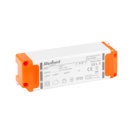 Zasilacz REBEL do sznurow diodowych LED 12V 2,5A (YSL36-1202500) 30Watt max.