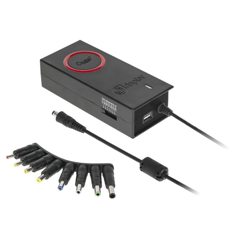 Zasilacz uniwersalny Quer 8 końcówek, USB 90 W / 15-24 V