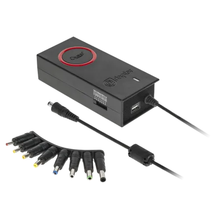 Zasilacz uniwersalny Quer 8 końcówek, USB 90 W / 15-24 V