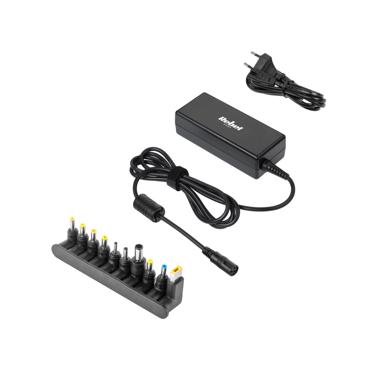 Zasilacz uniwersalny Rebel 10 końcówek 65 W 18-20 V automatyczny Zasilacz uniwersalny Rebel 10 końcówek 65 W 18-20 V automatyczny