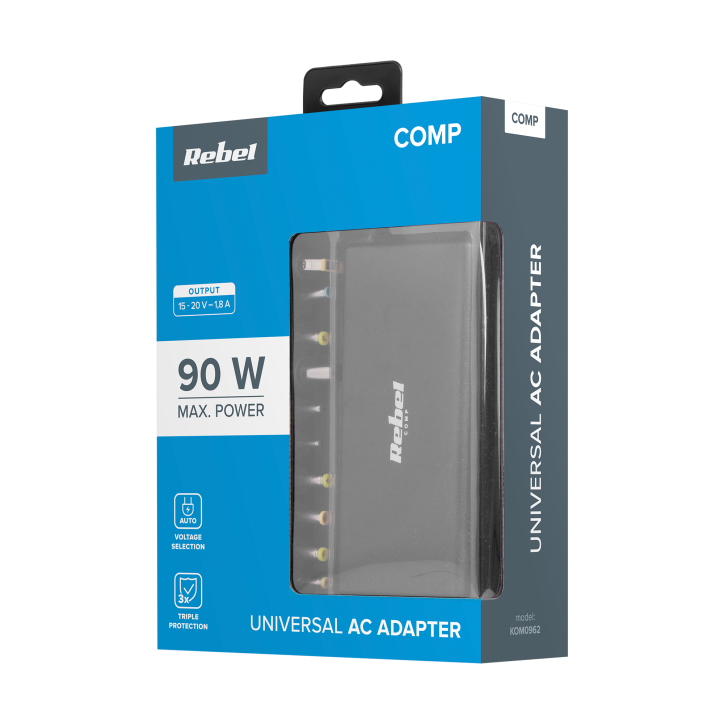 Zasilacz uniwersalny Rebel 11 końcówek 90 W 15-20 V automatyczny z funkcją Power Delivery