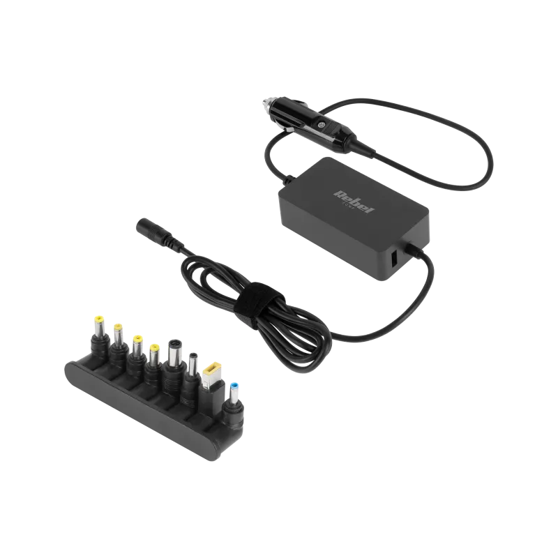Zasilacz uniwersalny Rebel 8 końcówek, USB 65 W / 15-24 V Zasilacz uniwersalny Rebel 8 końcówek, USB 65 W / 15-24 V